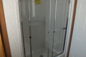 Single wide home in Milton Vermont shower A Photo Of 141 Milton Vermont Single Wide Home Bathroom Walk In Shower.