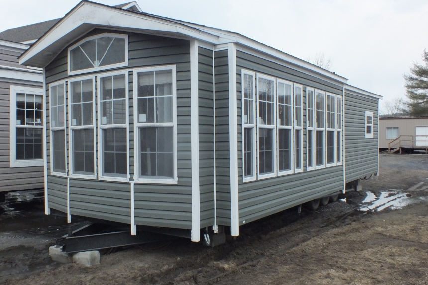 The Park Model 7 manufactured home exterior A Photo Of Park Model 8 Manufactured Home Gray Rear Exterior