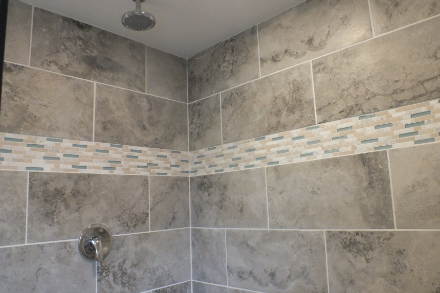Stock Model 307 shower wall A Photo Of The Stock Model 307 Manufactured Home Gray Shower Wall Tile