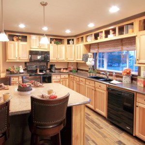 Modular and manufactured home kitchen with bright lighting