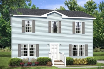 Rendering Of Featured Modular 2-Story Le-210 Blue Exterior