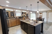 Modular home ranch 52J738-JM kitchen island Photo Of Modular Home Ranch 52J738-Jm Kitchen Island And Black Refrigerator
