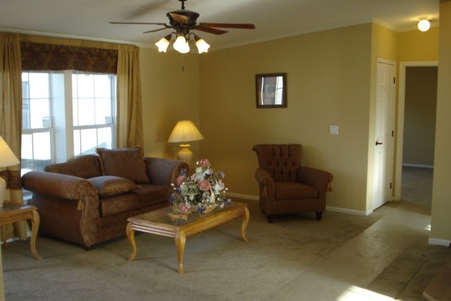 Double Wide home 5228-405-1 living area Photo Of Double Wide Home 5228-405-1 Furnished Living Room With Ceiling Fan