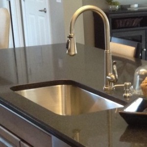 Modular and manufactured home kitchen silver sink and faucet