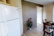 Single wide home 8016-721 dining area Photo Of Single Wide Home 8016-721 Dining Area Seen From Kitchen With White Refrigerator