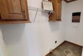 Modular home ranch 52J738-JM closet Photo Of Modular Home Ranch 52J738-Jm Closet With Wire Shelving And Wood Cabinet